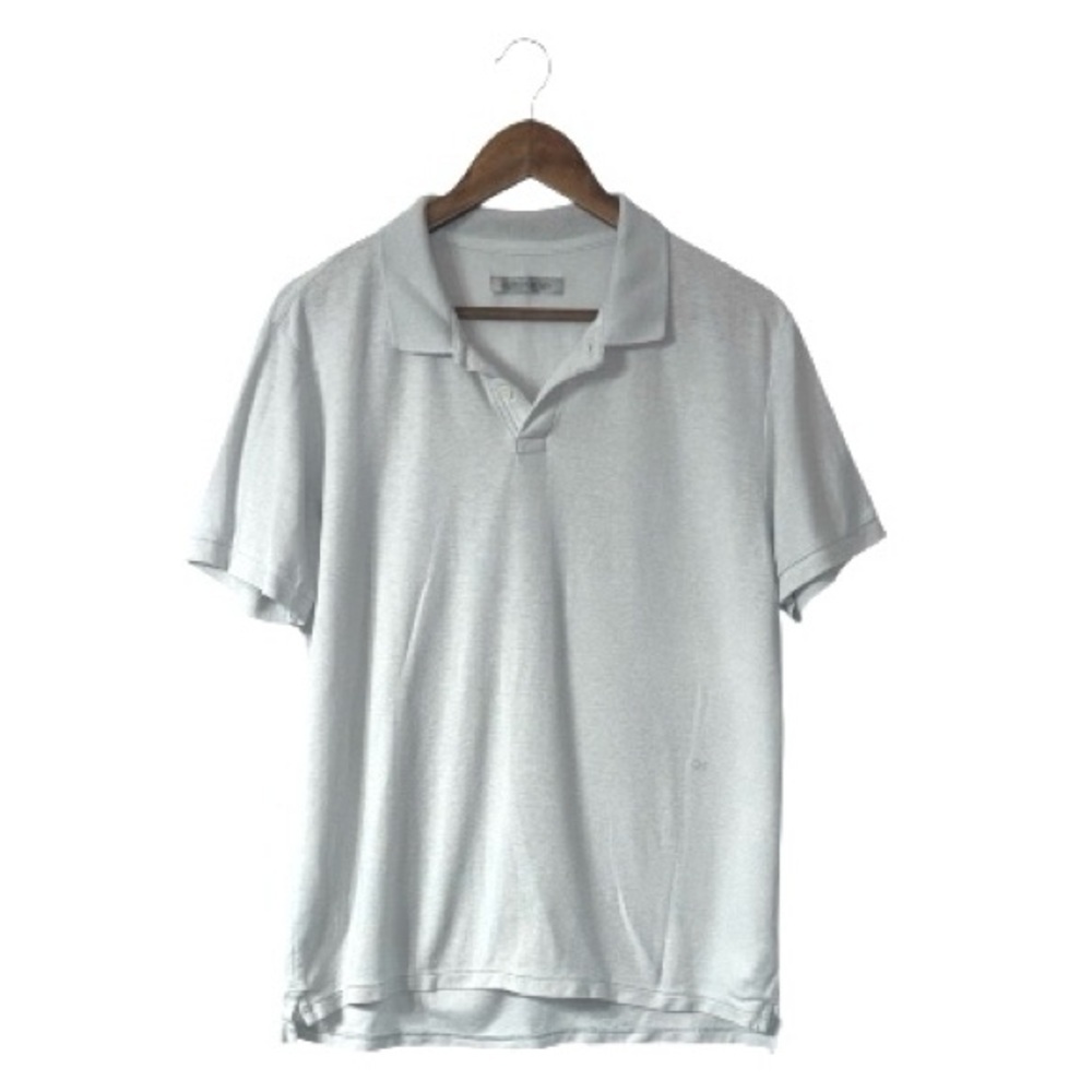 Outerknown Light Blue Polo Short Sleeve Shirt Hemp Organic Cotton Preppy Medium